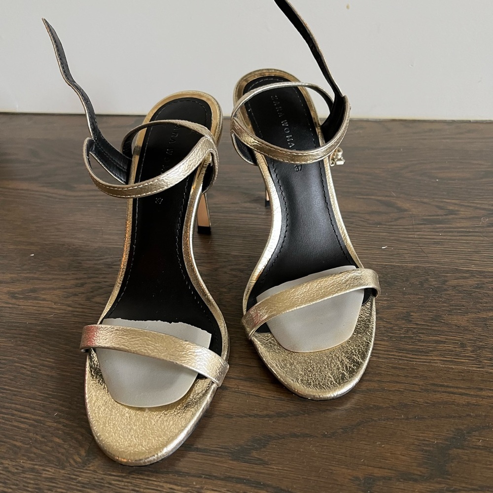 Zara gold heel sandals